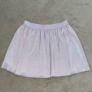Girls Shimmery Pink Skirt with Pleat Detail